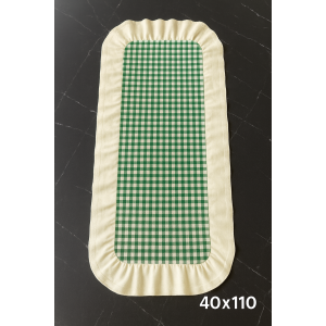 Renkli Pötikareli Runner 40x110 cm Yeşil-Beyaz