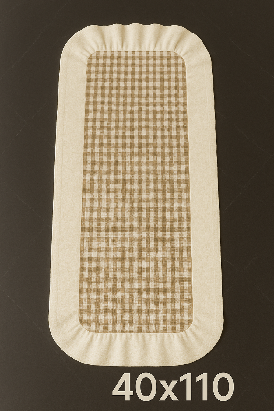 Renkli Pötikareli Runner 40x110 cm Kahve-Beyaz