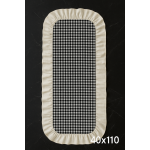 Renkli Pötikareli Runner 40x110 cm Siyah-Beyaz