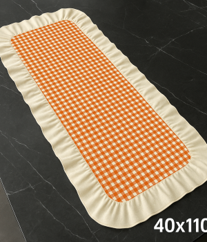 Renkli Pötikareli Runner 40x110 cm Turuncu-Beyaz