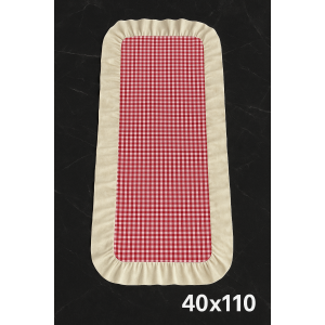 Renkli Pötikareli Runner 40x110 cm Kırmızı-Beyaz