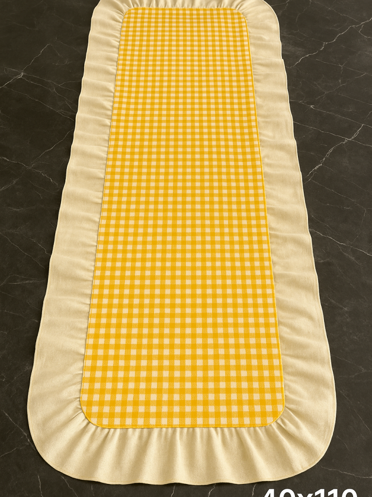 Renkli Pötikareli Runner 40x110 cm Sarı-Beyaz