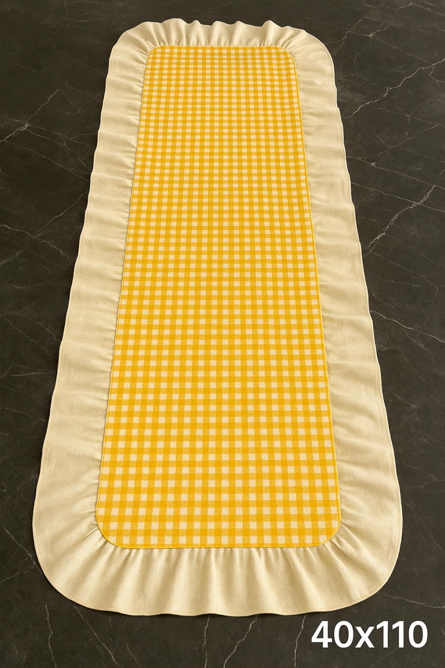 Renkli Pötikareli Runner 40x110 cm Sarı-Beyaz