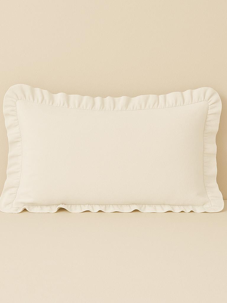 %100 Pamuk Fırfırlı Yastık Kılıfı 50X70 cm (1 Adet) BEYAZ