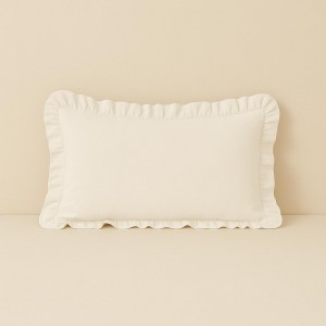 %100 Pamuk Fırfırlı Yastık Kılıfı 50X70 cm (1 Adet) BEYAZ