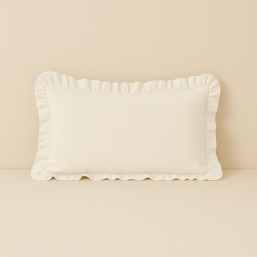 %100 Pamuk Fırfırlı Yastık Kılıfı 50X70 cm (1 Adet) BEYAZ