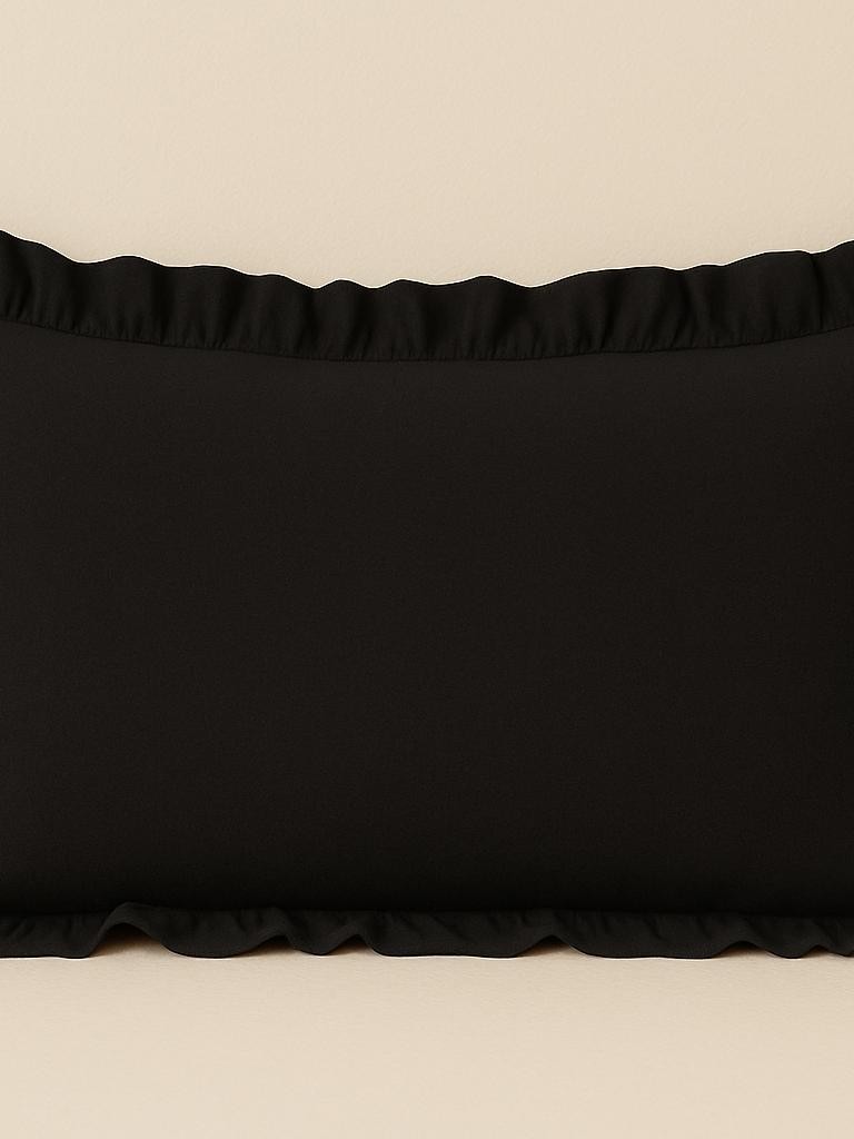 %100 Pamuk Fırfırlı Yastık Kılıfı 50X70 cm (1 Adet) SİYAH