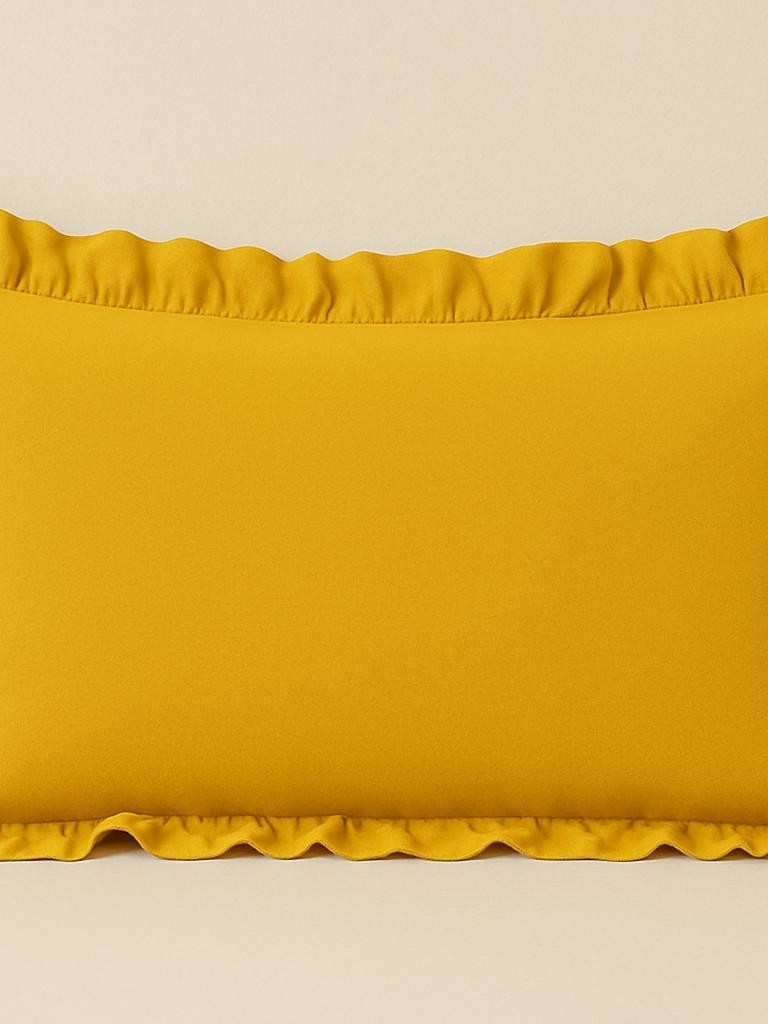 %100 Pamuk Fırfırlı Yastık Kılıfı 50X70 cm (1 Adet) SARI