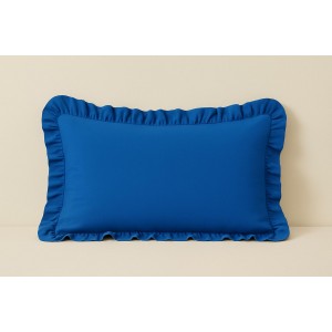 %100 Pamuk Fırfırlı Yastık Kılıfı 50X70 cm (1 Adet) SAKS MAVİ