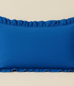 %100 Pamuk Fırfırlı Yastık Kılıfı 50X70 cm (1 Adet) SAKS MAVİ