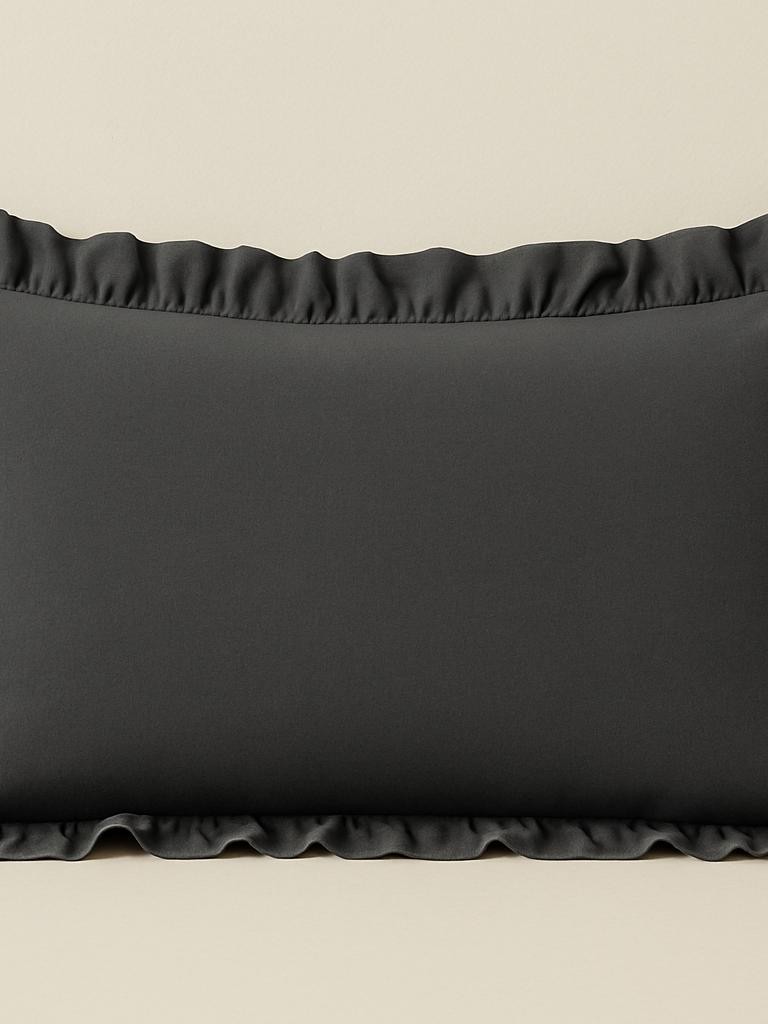 %100 Pamuk Fırfırlı Yastık Kılıfı 50X70 cm (1 Adet) FÜME