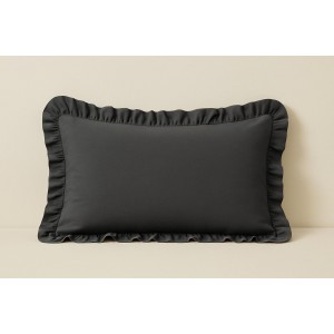 %100 Pamuk Fırfırlı Yastık Kılıfı 50X70 cm (1 Adet) FÜME