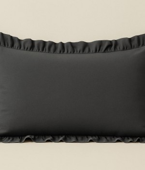 %100 Pamuk Fırfırlı Yastık Kılıfı 50X70 cm (1 Adet) FÜME