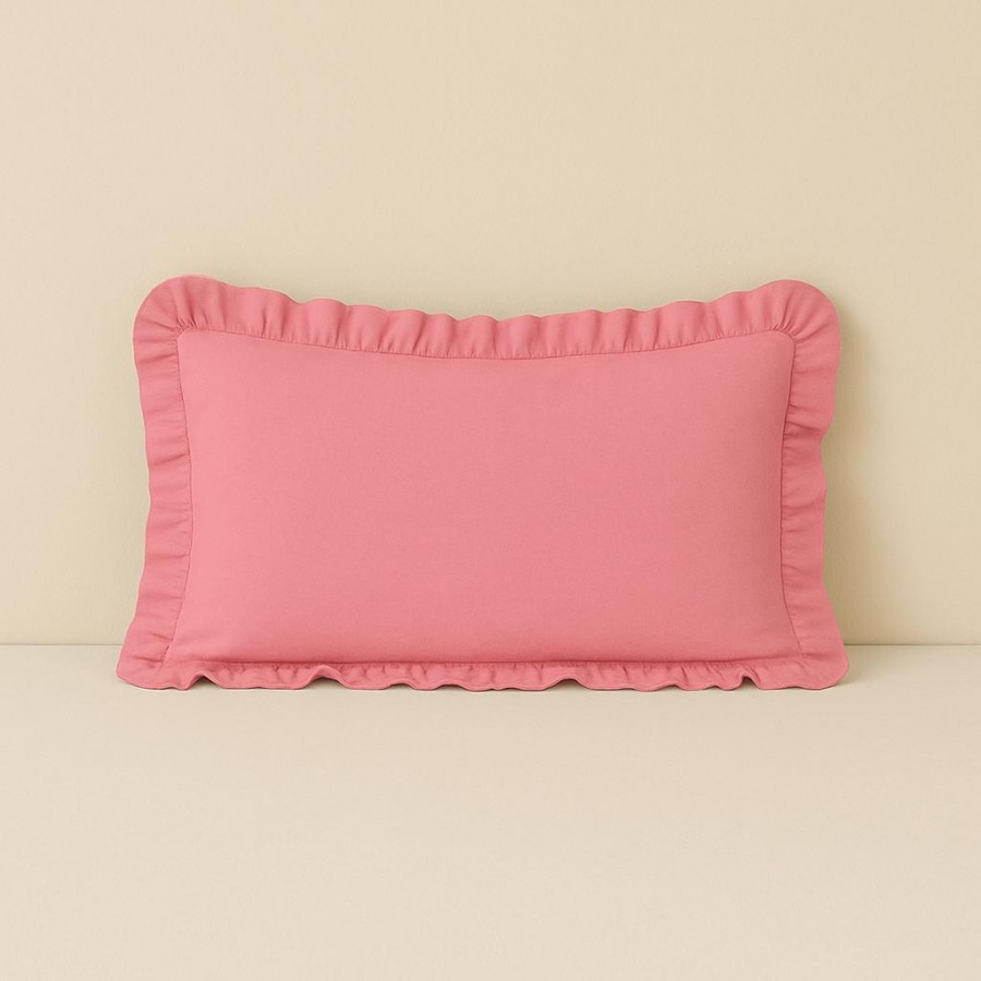 %100 Pamuk Fırfırlı Yastık Kılıfı 50X70 cm (1 Adet) PEMBE