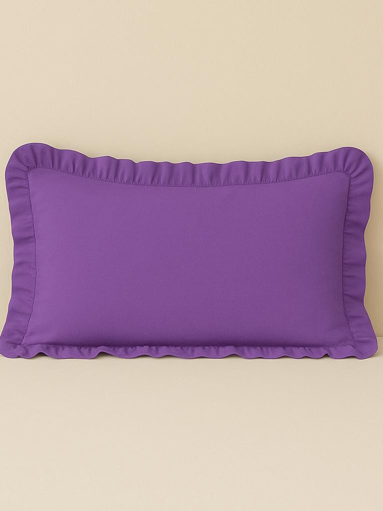 %100 Pamuk Fırfırlı Yastık Kılıfı 50X70 cm (1 Adet) LİLA - MOR