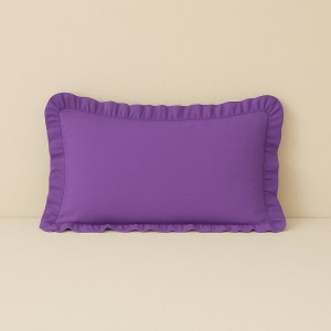 %100 Pamuk Fırfırlı Yastık Kılıfı 50X70 cm (1 Adet) LİLA - MOR
